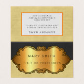 Elegantes modernes Leather Gold Visitenkarten (Außenseite Aufgefaltet)