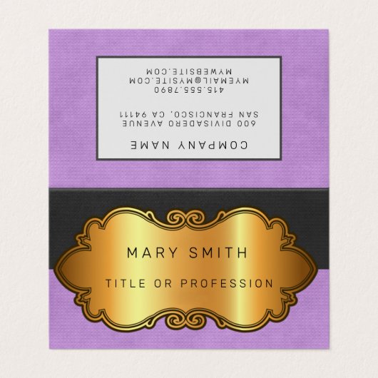 Elegantes modernes Leather Gold Visitenkarten (Außenseite Aufgefaltet)