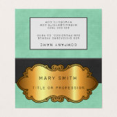 Elegantes modernes Leather Gold Visitenkarten (Außenseite Aufgefaltet)