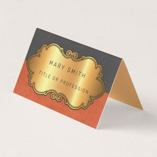 Elegantes modernes Leather Gold Visitenkarten (Vorderseite)