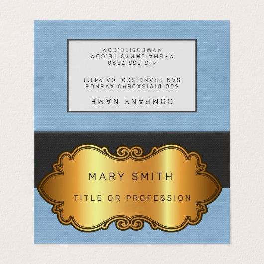 Elegantes modernes Leather Gold Visitenkarten (Außenseite Aufgefaltet)