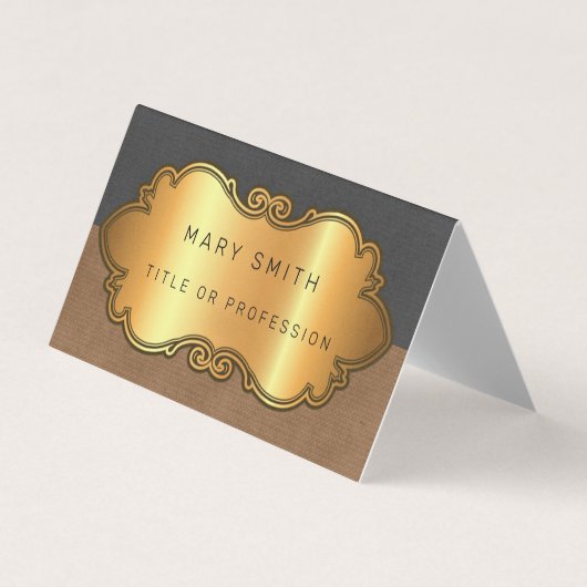 Elegantes modernes Leather Gold Visitenkarten (Vorderseite)