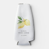 Elegantes modernes Lemon Brautparty Custom Flaschenkühler (Vorderseite)