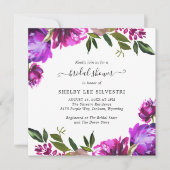 Elegantes modernes Lila Brautparty Einladung (Vorderseite)
