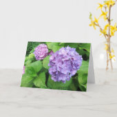 Elegantes modernes Lila Hydrangeas-Foto-Beileid Karte (Gelbe Blume)