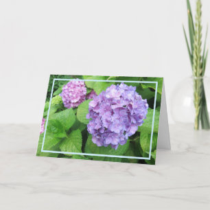 Elegantes modernes Lila Hydrangeas-Foto-Beileid Karte