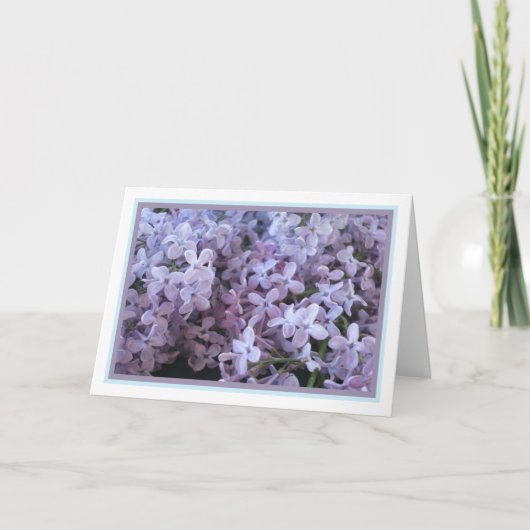 Elegantes modernes Lila Lilac Blume Foto wird gut Karte (Vorderseite)
