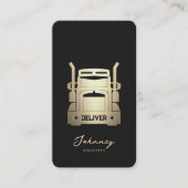 Elegantes, modernes LKW-Fahrer Black Gold Monogram Visitenkarte (Vorderseite)