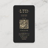 Elegantes, modernes LKW-Fahrer Black Gold Monogram Visitenkarte (Rückseite)