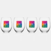 Elegantes, modernes Logo für ein Muster-Set von 4 Weinglas Ohne Stiel (Vorderseite)