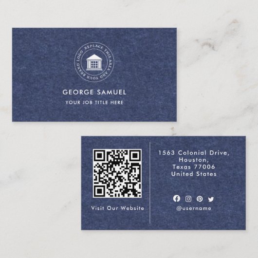 Elegantes, modernes Logo Minimalistisch Visitenkarte (Vorne/Hinten)