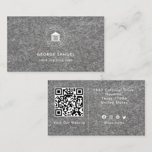 Elegantes, modernes Logo Minimalistisch Visitenkarte (Vorne/Hinten)