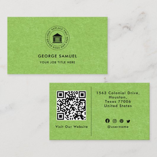 Elegantes, modernes Logo Minimalistisch Visitenkarte (Vorne/Hinten)