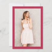 Elegantes modernes magenta Foto Sweet 16 Einladung (Rückseite)