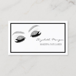 Elegantes modernes Make-up, falsche Wimpern mit Si Visitenkarte