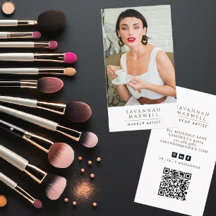 Elegantes modernes Makeup Artist Berufliches Foto Visitenkarte