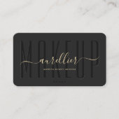 Elegantes, modernes Makeup Artist Black Monogram Visitenkarte (Vorderseite)