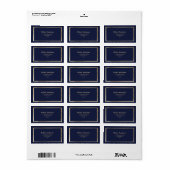 Elegantes, modernes marineblaues Imitat Adressaufkleber (Vorne)