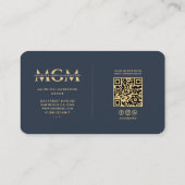 Elegantes, modernes Marketing Dunkelblaues Monogra Visitenkarte (Rückseite)