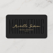 Elegantes, modernes Marketing Monogram Black Visitenkarte (Vorderseite)