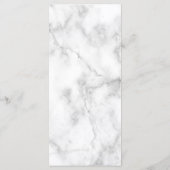 Elegantes, modernes Marmorhochzeitmenü Menükarte (Rückseite)