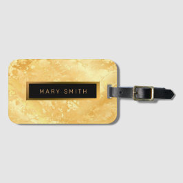 Elegantes, modernes Marmorschwarz Gold Gepäckanhänger