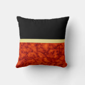 Elegantes, modernes Marmorschwarz Gold Kissen (Rückseite)