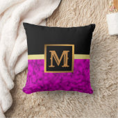 Elegantes, modernes Marmorschwarz Gold Kissen (Decke)