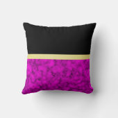 Elegantes, modernes Marmorschwarz Gold Kissen (Rückseite)