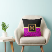 Elegantes, modernes Marmorschwarz Gold Kissen (Stuhl )