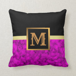Elegantes, modernes Marmorschwarz Gold Kissen
