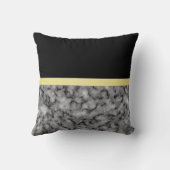Elegantes, modernes Marmorschwarz Gold Kissen (Rückseite)