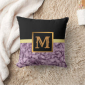Elegantes, modernes Marmorschwarz Gold Kissen (Decke)