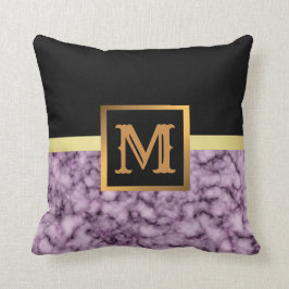 Elegantes, modernes Marmorschwarz Gold Kissen