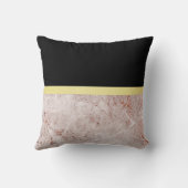 Elegantes, modernes Marmorschwarz Gold Kissen (Rückseite)
