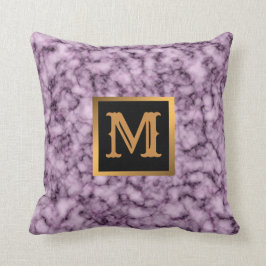 Elegantes, modernes Marmorschwarz Gold Kissen