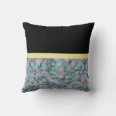 Elegantes, modernes Marmorschwarz Gold Kissen (Rückseite)