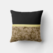Elegantes, modernes Marmorschwarz Gold Kissen (Rückseite)
