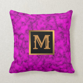 Elegantes, modernes Marmorschwarz Gold Kissen