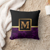 Elegantes, modernes Marmorschwarz Gold Kissen (Decke)