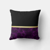 Elegantes, modernes Marmorschwarz Gold Kissen (Rückseite)