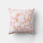 Elegantes, modernes Marmorschwarz Gold Kissen (Rückseite)