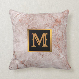 Elegantes, modernes Marmorschwarz Gold Kissen