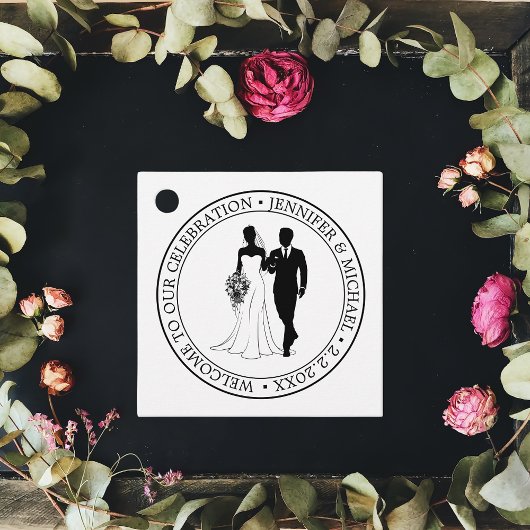 elegantes modernes Mindest-Typografie-Ehepaar Geschenkanhänger