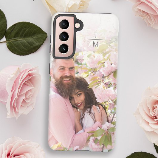 Elegantes, modernes Minimal-Foto-Monogramm Samsung Galaxy Hülle