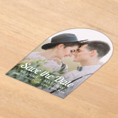 Elegantes modernes Minimales Foto Save the Date Acryleinladungen (Ablage )