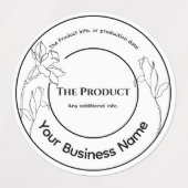 Elegantes, modernes, minimales Schwarz-Weiß-Produk Etiketten (Design 1)