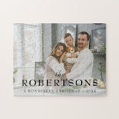 Elegantes Modernes Minimales Weihnachtsfest Foto Puzzle (Horizontal)