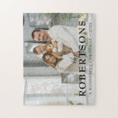 Elegantes Modernes Minimales Weihnachtsfest Foto Puzzle (Vertikal)