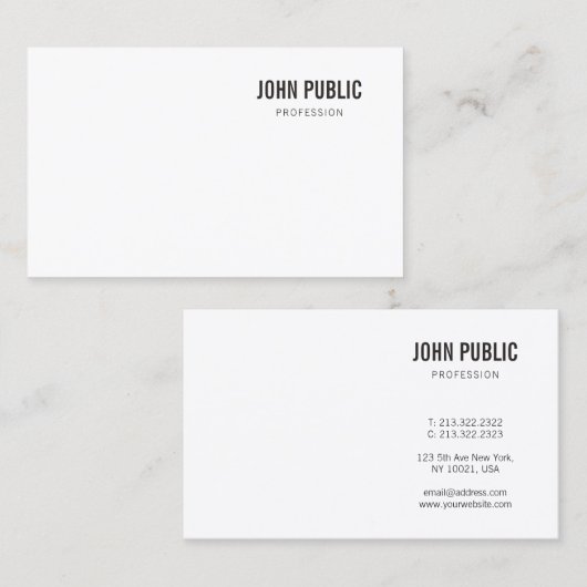 Elegantes modernes Minimalistisches Berufliches Te Visitenkarte (Vorne/Hinten)